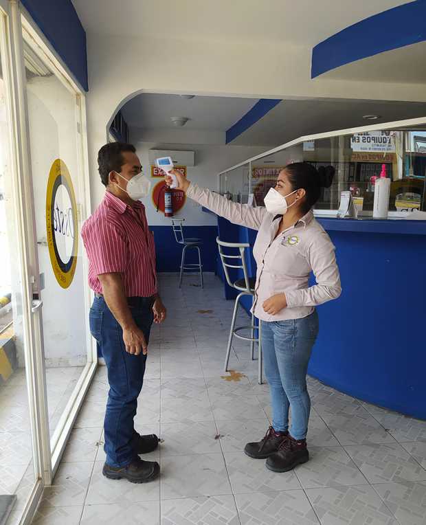 Filtro sanitario con toma de temperatura